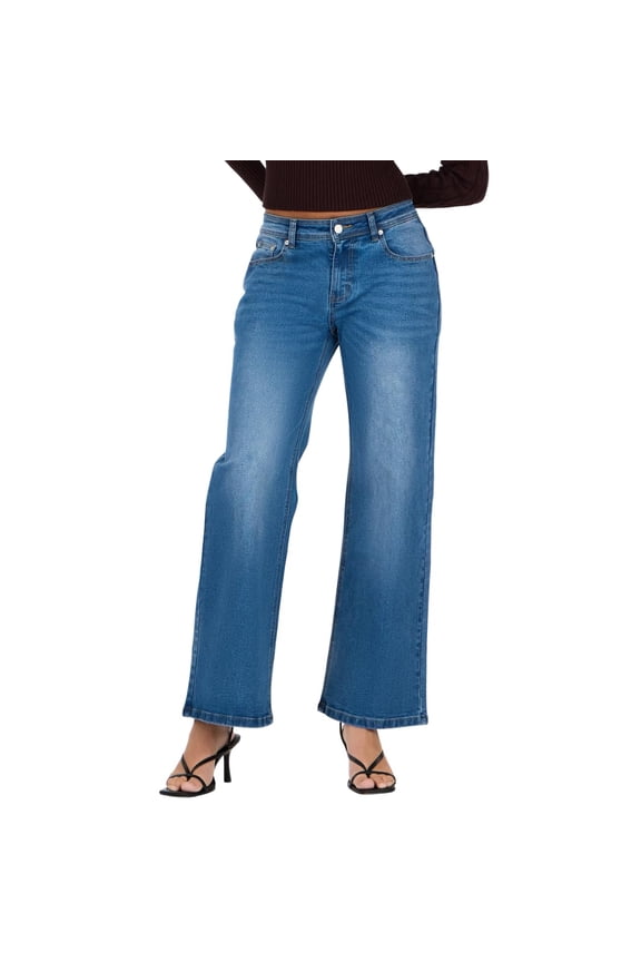 Women's Low Rise Baggy Stretch Denim Jeans, Sizes 0-14