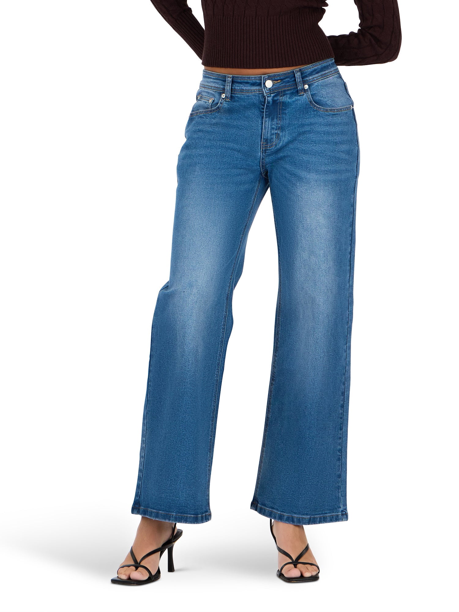 Forever 21 Women's Low Rise Baggy Stretch Denim Jeans, Sizes 0-14