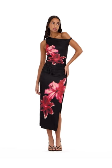 fancy dresses for woman Lady Black Tie - Sami Gown - Black - Floral Lace Fitted Dress