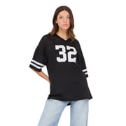 Forever 21 Womens Mesh Oversized Football Tee with Screened Detail, Sizes XS-XL