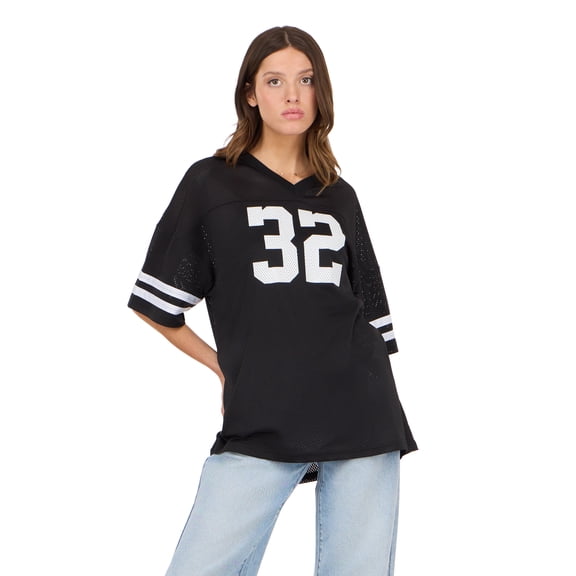 Forever 21 Women's Mesh Oversized Football Tee with Screened Detail, Sizes XS-XL
