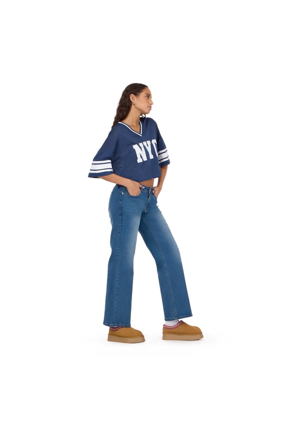 Women’s Mesh Cropped Boxy Football Tee, XS-XL