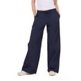 thumbnail image 1 of Forever 21 Women's Nylon Wide Leg Pant with Lace Trim, Sizes XS-XL, 1 of 5