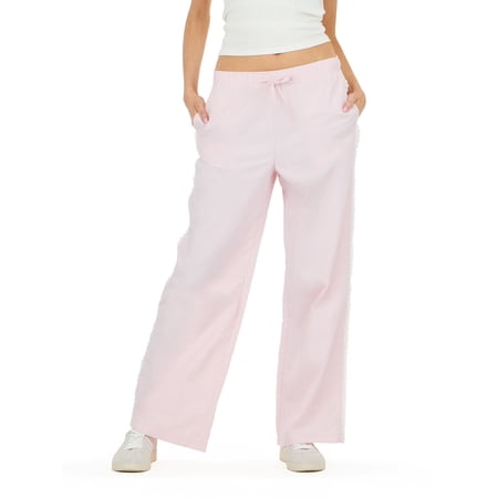 Forever 21 Women's Nylon Wide Leg Pant with Lace Trim, Sizes XS-XL