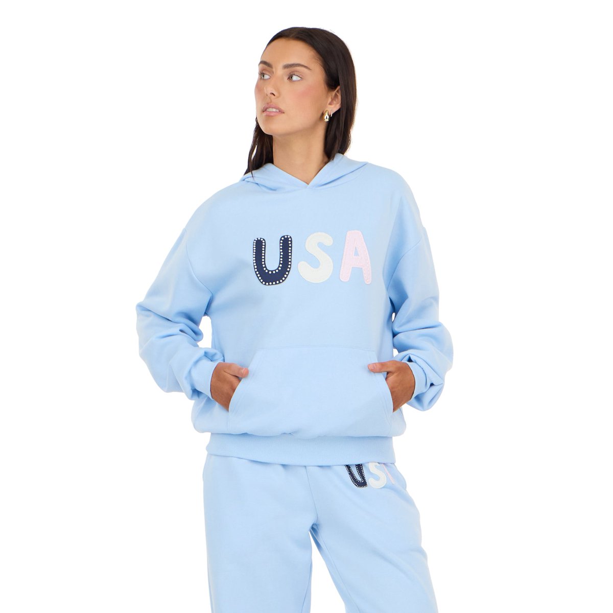 Women's and Women's Plus Americana Oversized Hoodie, Sizes XXS-4X