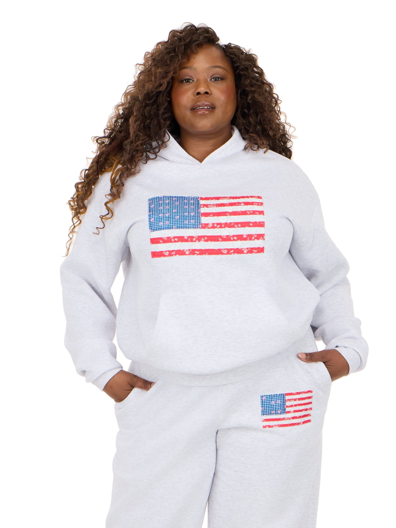 Forever 21 Women's and Women's Plus Americana Oversized Hoodie, Sizes XXS-4X
