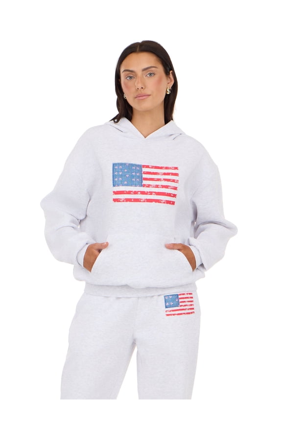 Women's and Women's Plus Americana Oversized Hoodie, Sizes XXS-4X