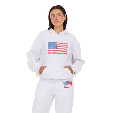 Forever 21 Women's and Women's Plus Americana Oversized Hoodie, Sizes XXS-4X