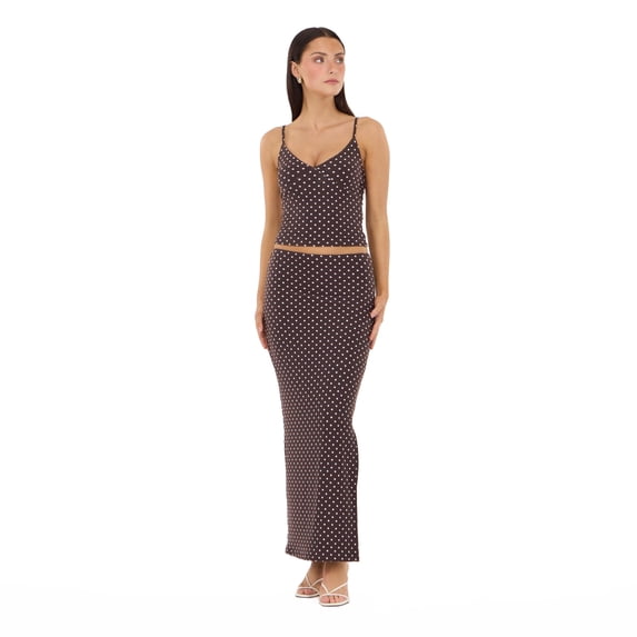 Forever 21 Women’s Printed Cami and Maxi Skirt 2-Piece Set, Spaghetti Strap Crop Top with Coordinating Full-Length Skirt, XS-XL