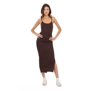 womens brown overall dress Hawkins' Tea Party Dress M / In-stock / Dress
