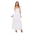 thumbnail image 1 of Forever 21 Women’s Smocked Maxi Dress with Adjustable Spaghetti Straps, Tiered Skirt and Flowing Silhouette for Casual or Dressy Occasions, XS-XL, 1 of 6