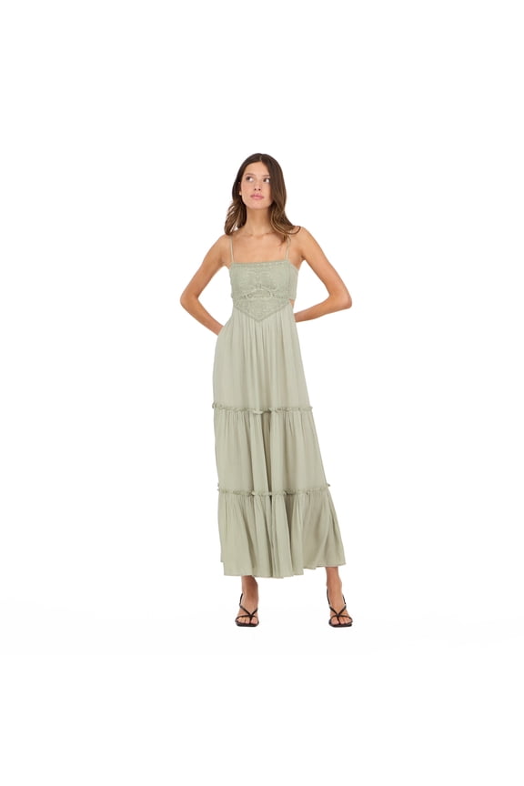 Women’s Smocked Maxi Dress with Adjustable Spaghetti Straps, Tiered Skirt and Flowing Silhouette for Casual or Dressy Occasions, XS-XL