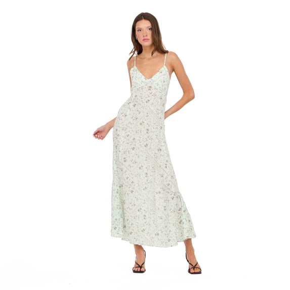 Forever 21 Women’s Spaghetti Strap Maxi Dress with Adjustable Tie Back, Flowing Tiered Skirt and Lightweight Casual Summer Silhouette, XS-XL