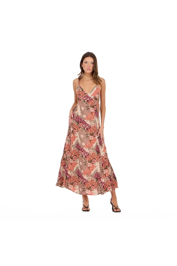 Women’s Spaghetti Strap Maxi Dress with Adjustable Tie Back, Flowing Tiered Skirt and Lightweight Casual Summer Silhouette, XS-XL