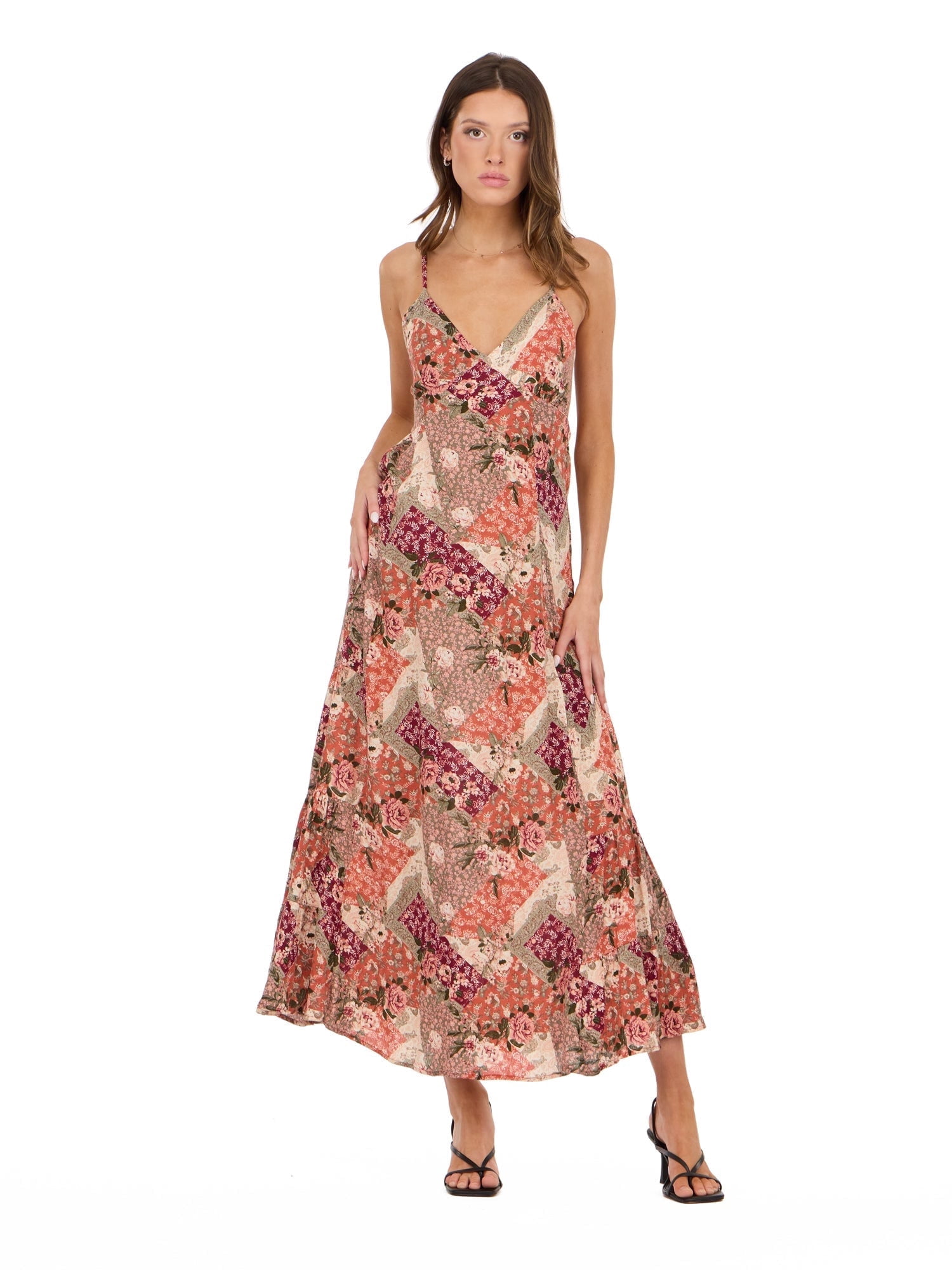 Forever 21 Womens Spaghetti Strap Maxi Dress with Adjustable Tie Back, Flowing Tiered Skirt and Lightweight Casual Summer Silhouette, XS-XL Forever 21 Womens Spaghetti Strap Maxi Dress with Adjustable Tie Back, Flowing Tiered Skirt and Lightweight Casual Summer Silhouette, XS-XL