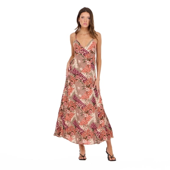 Forever 21 Women’s Spaghetti Strap Maxi Dress with Adjustable Tie Back, Flowing Tiered Skirt and Lightweight Casual Summer Silhouette, XS-XL