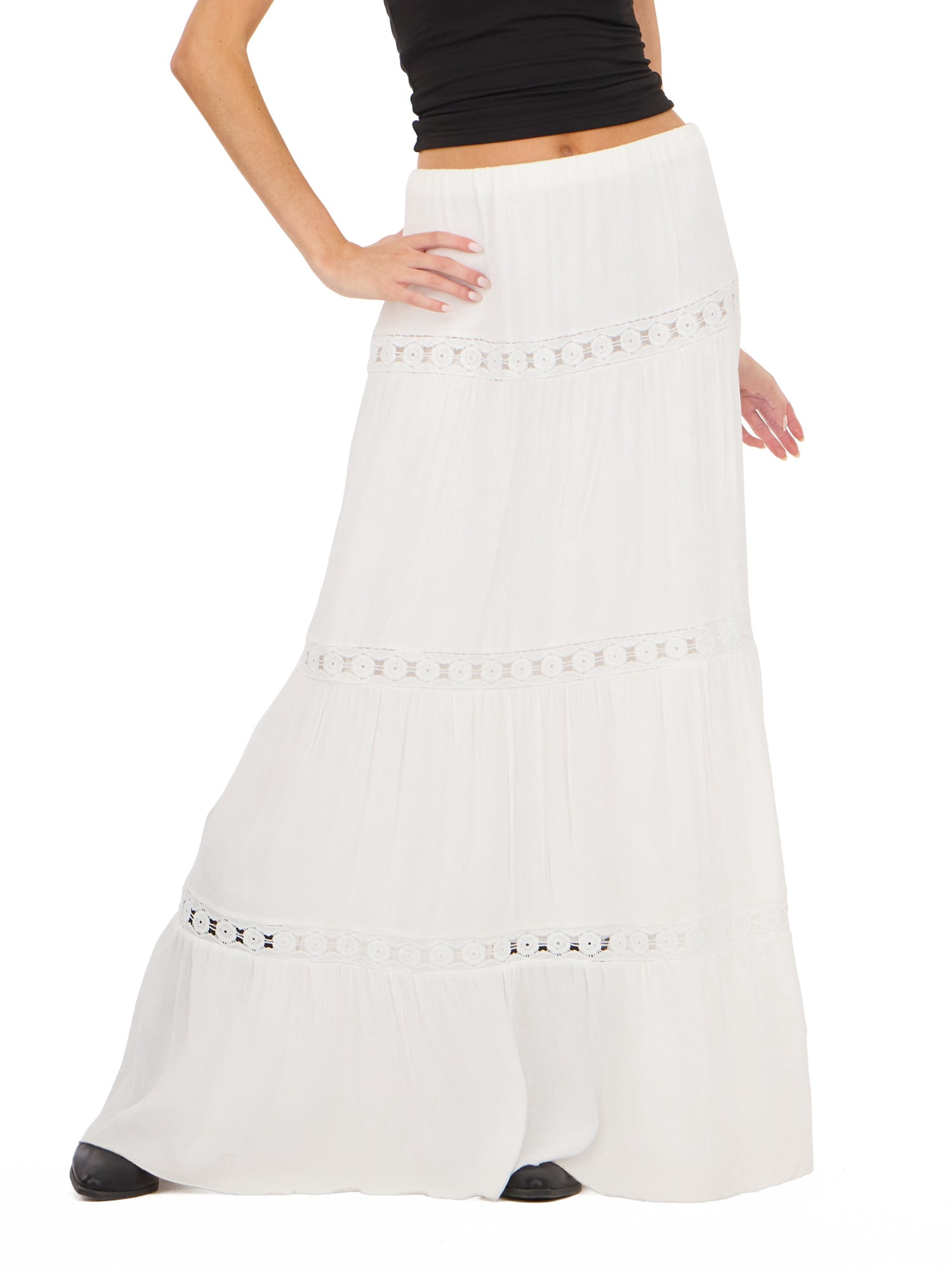 Forever 21 Women's Tiered Lace Maxi Skirt, Sizes XS-XL