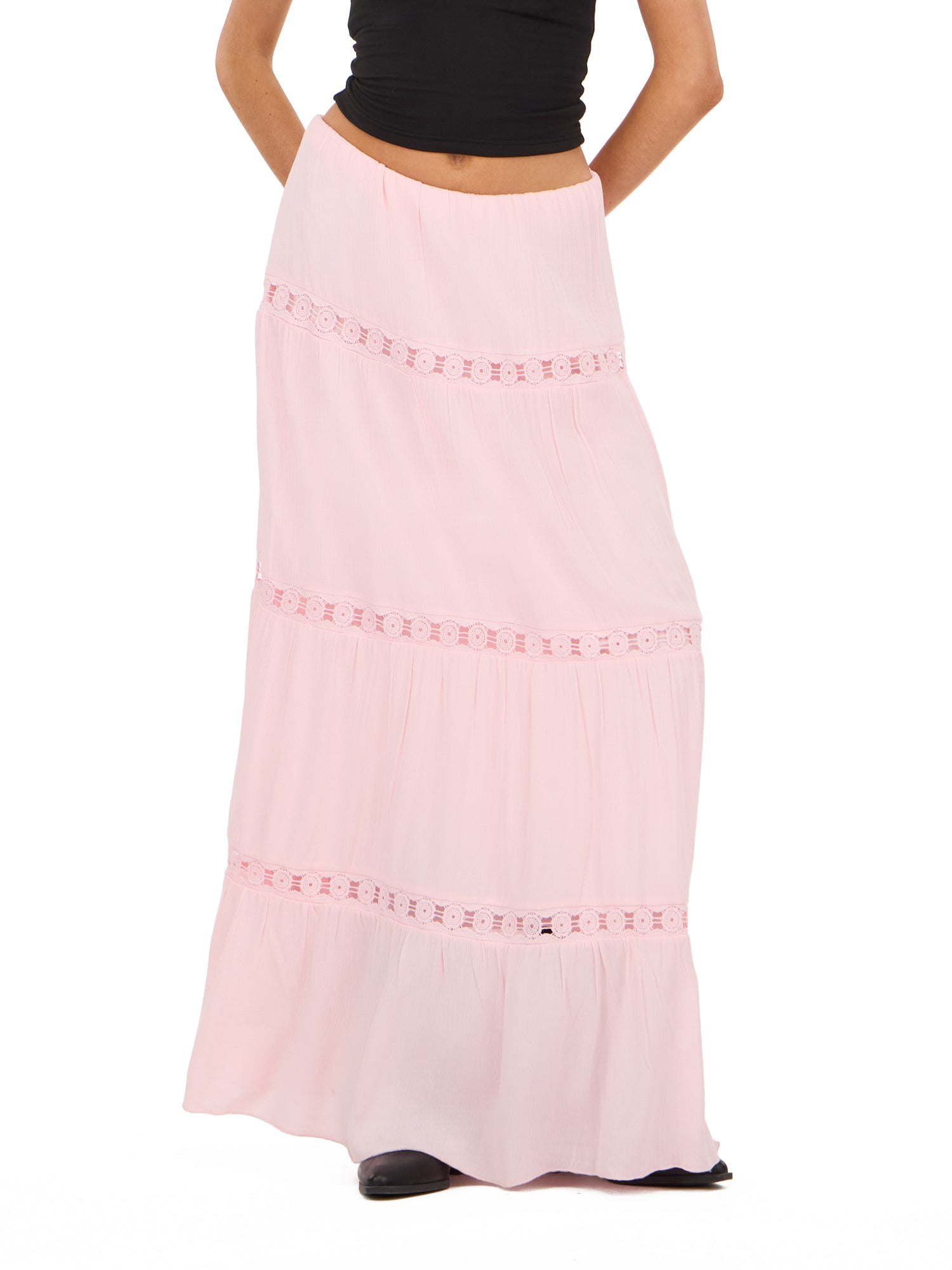 Forever 21 Women's Tiered Lace Maxi Skirt, Sizes XS-XL