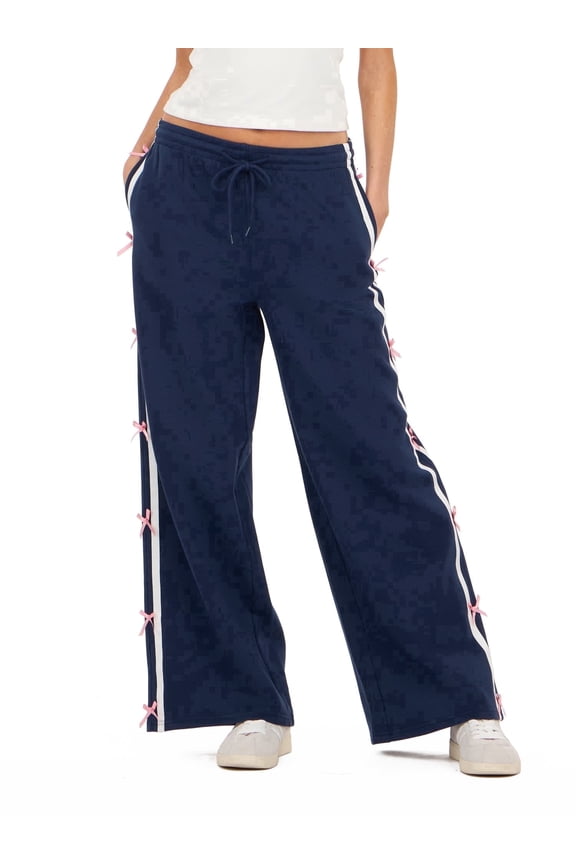 Women’s Wide Leg Jogger Pants with Patch Details, Relaxed Fit Casual Sweatpants for Everyday Comfort and Street Style, XS-XL