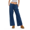 thumbnail image 1 of Forever 21 Women’s Wide Leg Lightweight Denim Pants with Adjustable Drawstring Waist, Side Pockets and Relaxed Casual Fit for Everyday Wear, XS-XL, 1 of 6