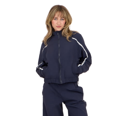 Forever 21 Women's Windbreaker with Zip Front and Contrast Piping Trim, Sizes XS-XL