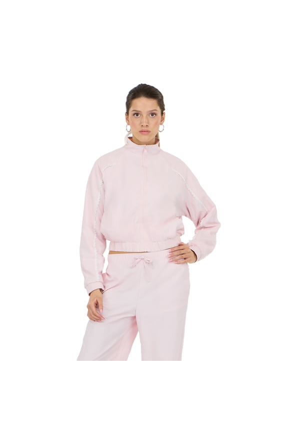 Women's Windbreaker with Zip Front and Contrast Piping Trim, Sizes XS-XL