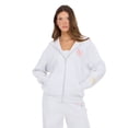thumbnail image 1 of Forever 21 Women’s Zip Up Hoodie with Floral Patches, Relaxed Fit Hooded Sweatshirt with Front Pockets for Casual Everyday Layering, XS-XL, 1 of 6