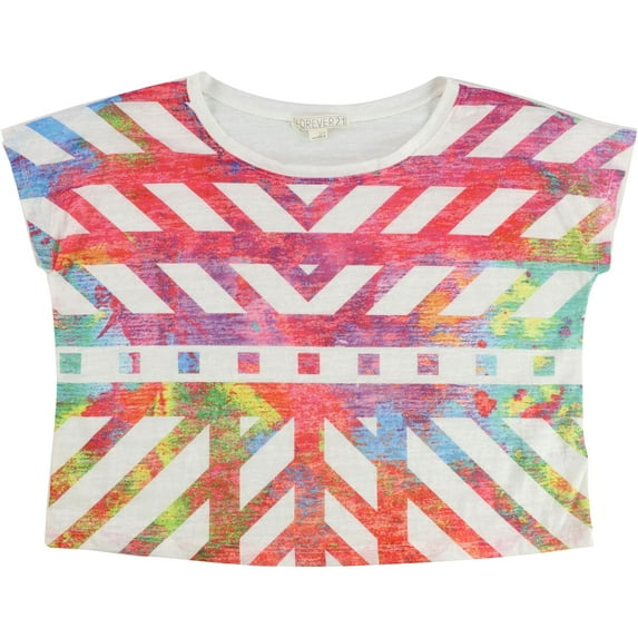 Forever 21 Womens Aztec Print Graphic T-Shirt, Pink, Small