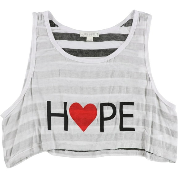Forever 21 Womens Hope Tank Top, White, Small
