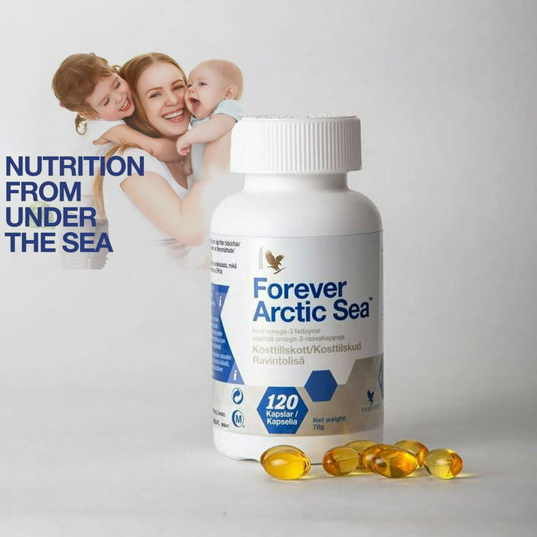 Forever Arctic-Sea Super Omega-3 Natural Fish Calamari Oils with Olive Oil,  120 Soft Gels 