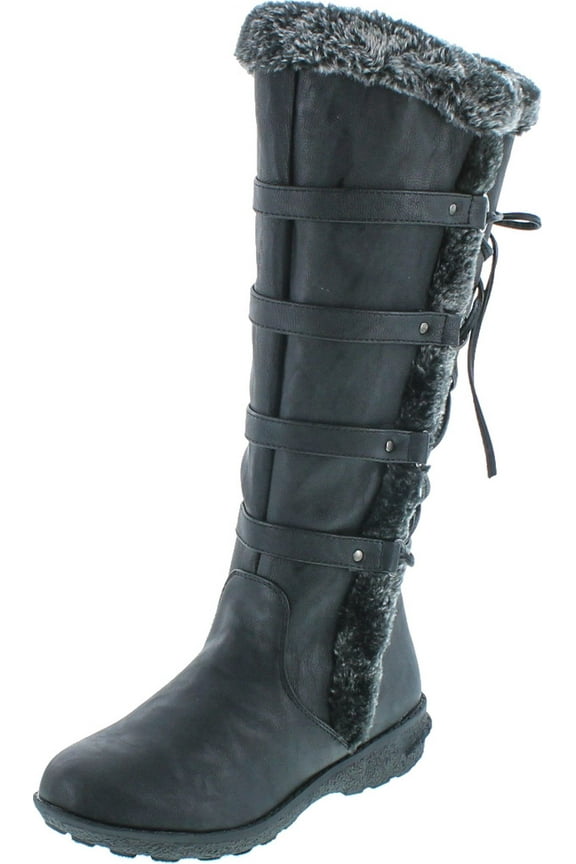 Forever Aura-42 Womens Back Lace Up Knee High Boots Winter Boots