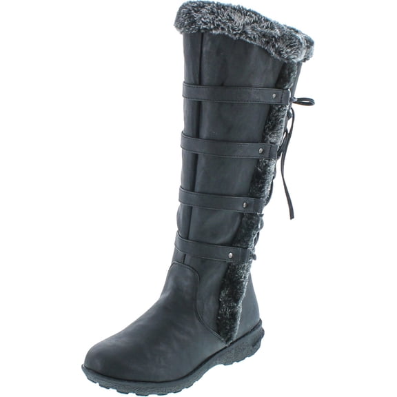 Forever Aura-42 Womens Back Lace Up Knee High Boots Winter Boots