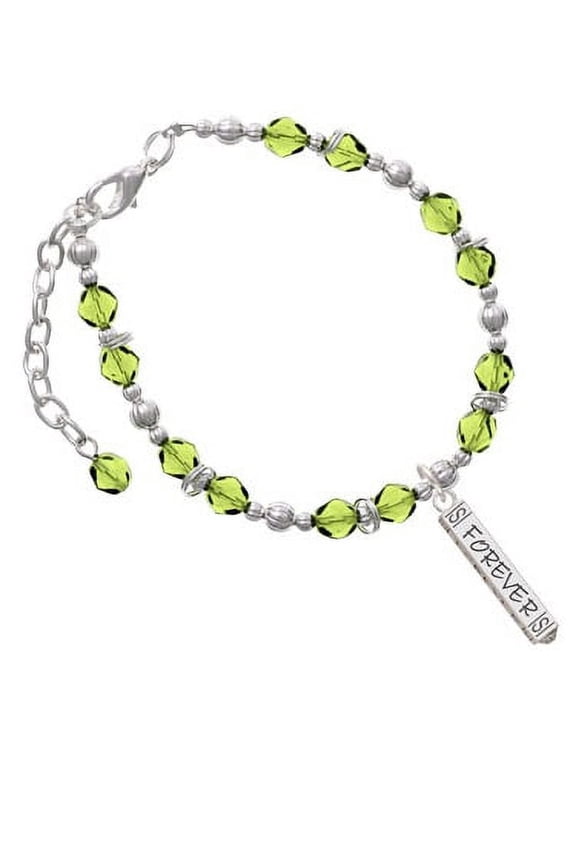 Forever Bar Lime Green Beaded Bracelet