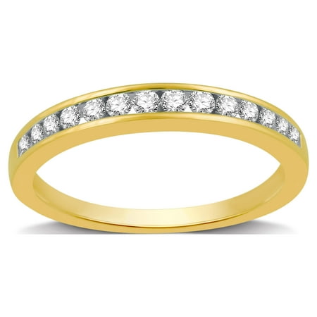 Forever Bride 0.25 Carat T.W. Round Diamond Channel Wedding band in 10k Yellow Gold