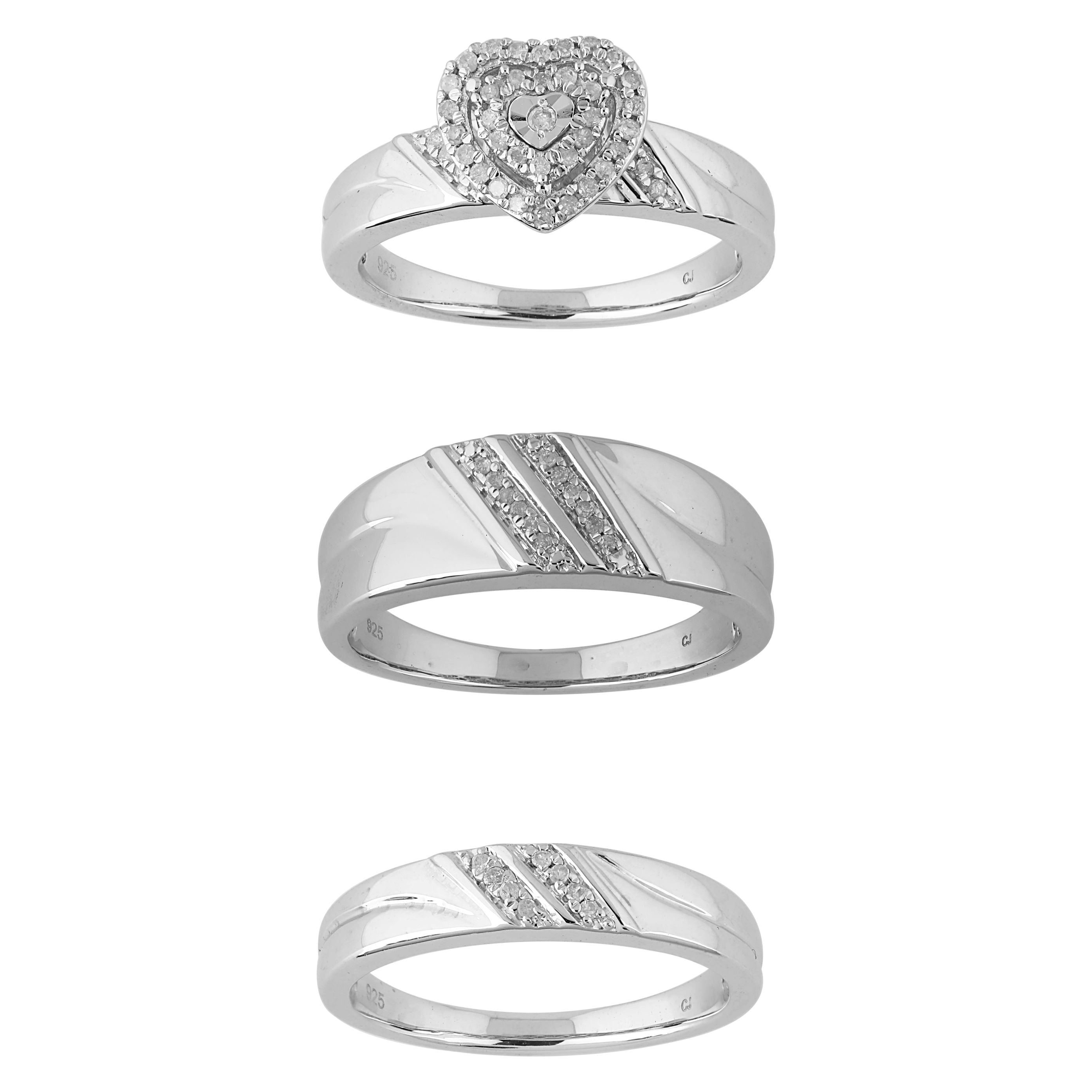 Forever Bride 0.25ct (J-K,I2-I3) Round Diamond Engagement Wedding Ring in Silver White.