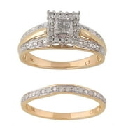 Forever Bride 0.30ct J,I3 Round Princess Diamond Engagement Wedding Ring 10K Yellow.