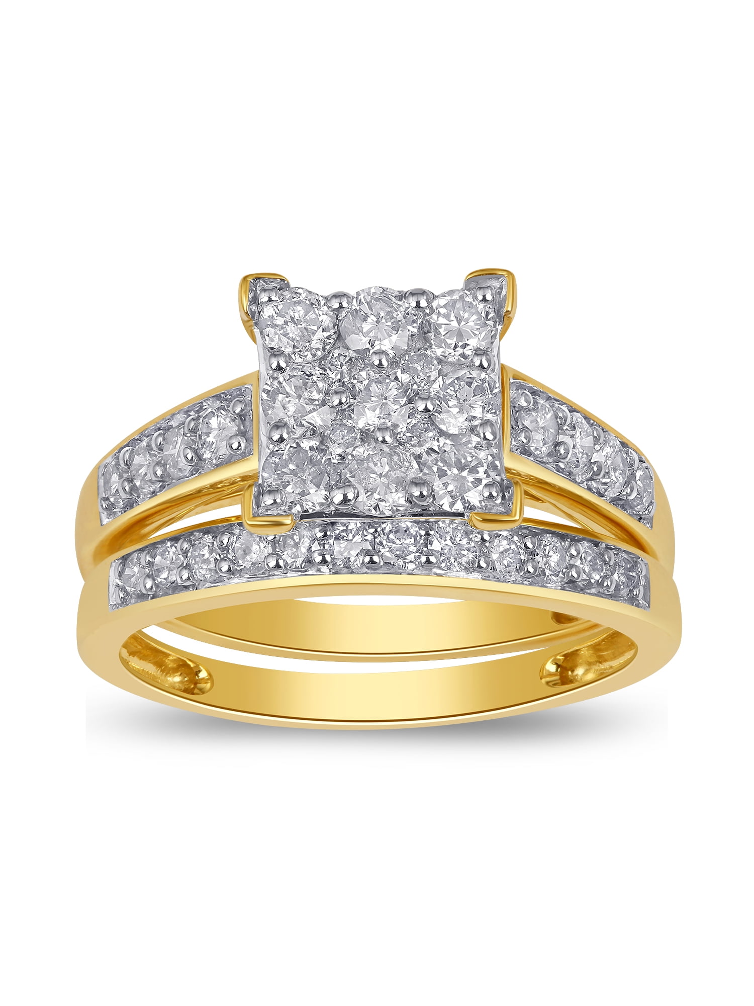 2 Ct. T.W. Quad Princess-Cut Diamond Bridal Set in 14K White Gold