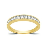Forever Bride 1/2 CTTW Round Diamond Women's 10k Yellow Gold Anniversary,Wedding Band