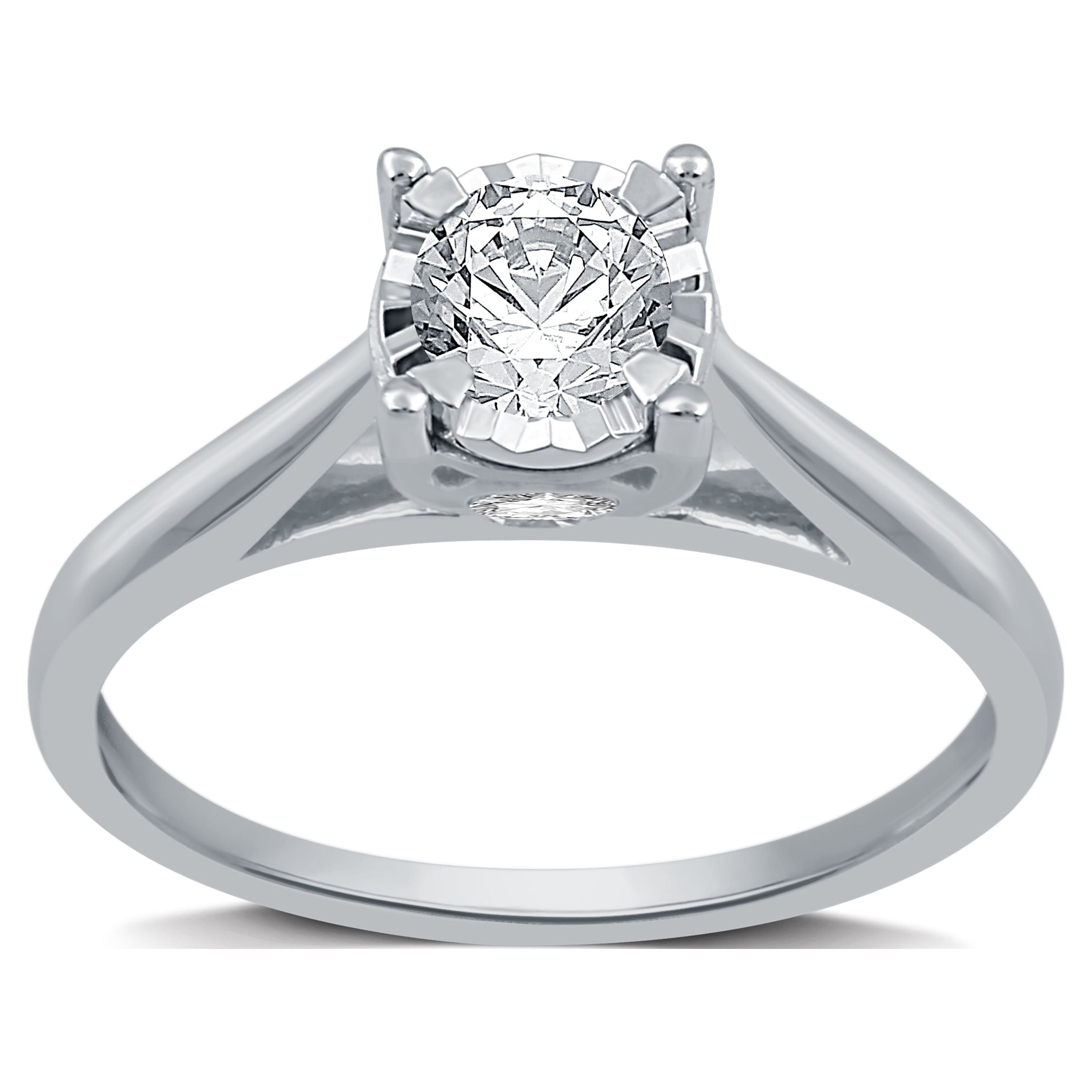 Lab-Created White Sapphire Three Stone Collar Engagement Ring in Sterling  Silver with 14K Gold Plate | Zales