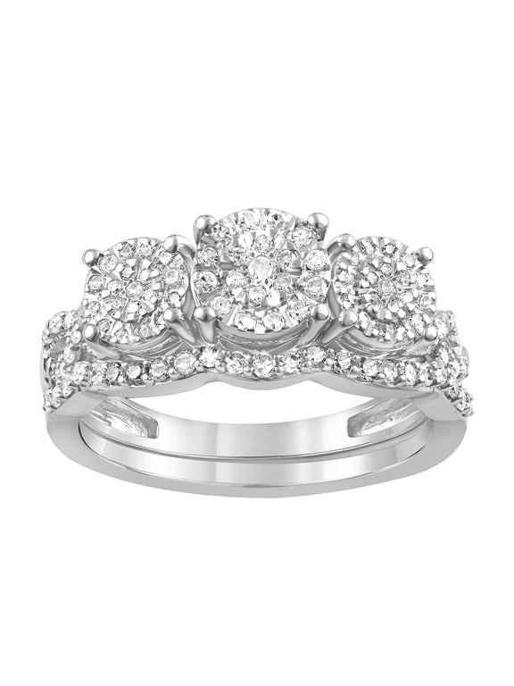 1/2ct t.w. 3stn Dia Bridal Ring Set