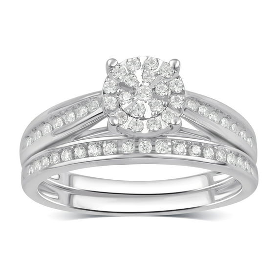 Forever Bride 1/3 Carat T.W. Diamond Composite 10Kt White Gold Bridal Set