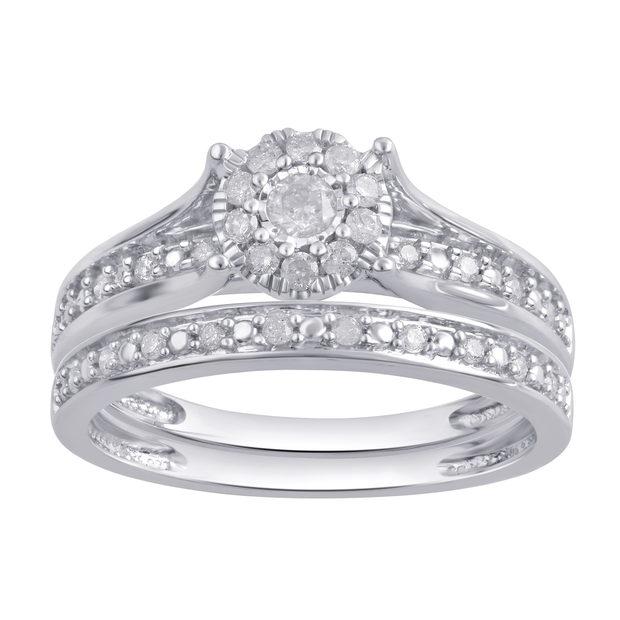 Forever Bride 1/3 Carat T.W. Diamond Composite 10Kt White Gold Bridal Set