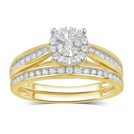 Forever Bride 1/3 Carat T.W. Diamond Composite 10Kt Yellow Gold Bridal Set