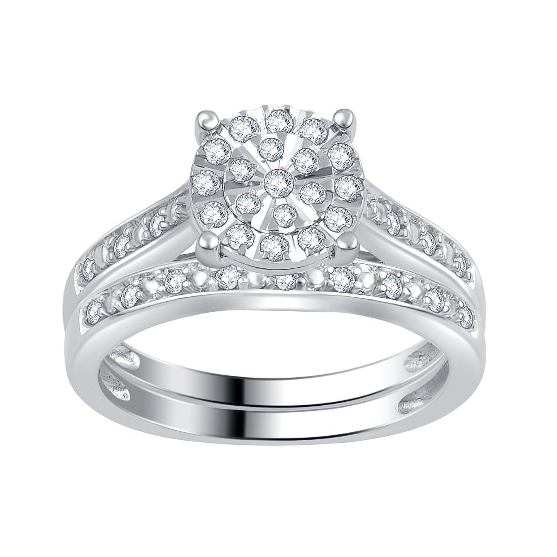 Forever Bride 1/3ct T.W. Diamond Bridal Set, Sterling Silver Composite