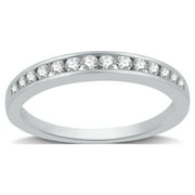 Forever Bride 1/4 CTTW Round Diamond Women's 10k White Gold Anniversary,Wedding Band