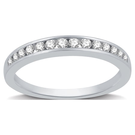 Forever Bride 1/4 CTTW Round Diamond Women's 10k White Gold Anniversary,Wedding Band