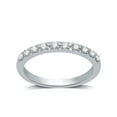 thumbnail image 1 of Forever Bride Women's 10K White Gold Pave Stackable Wedding Band, 1/4 CTTW Diamond (I2, H-I), 1 of 8