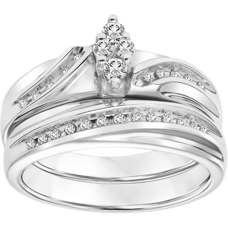 Forever Bride 1/4 Carat T.W. Diamond Sterling Silver Bridal Set