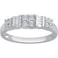 thumbnail image 1 of Forever Bride 1/6 Carat T.W. Baguette and Round Diamond Sterling Silver Anniversary Band, 1 of 1