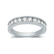FOREVER BRIDE 1 CTTW Round Diamond Women's Sterling Silver Anniversary, Wedding Band